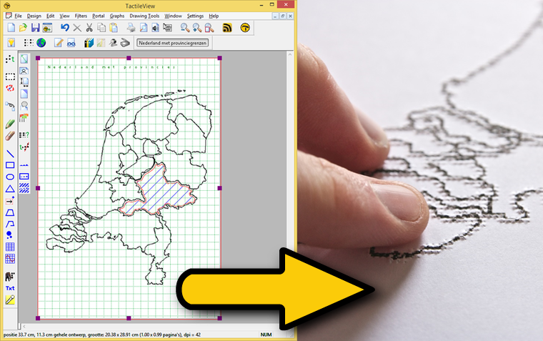 software grafica tattile tactileview - frontale