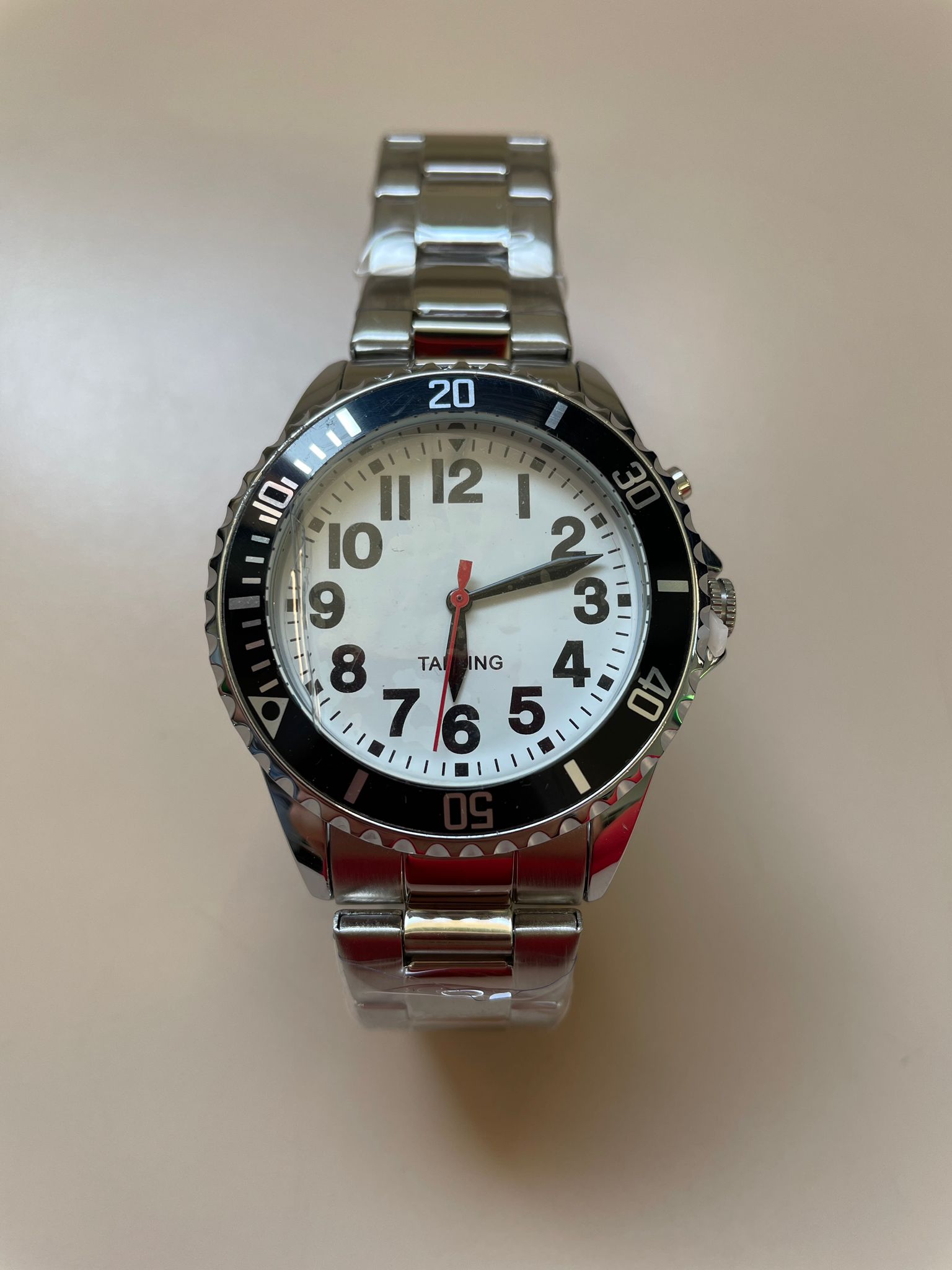 Orologio parlante acciaio con ghiera