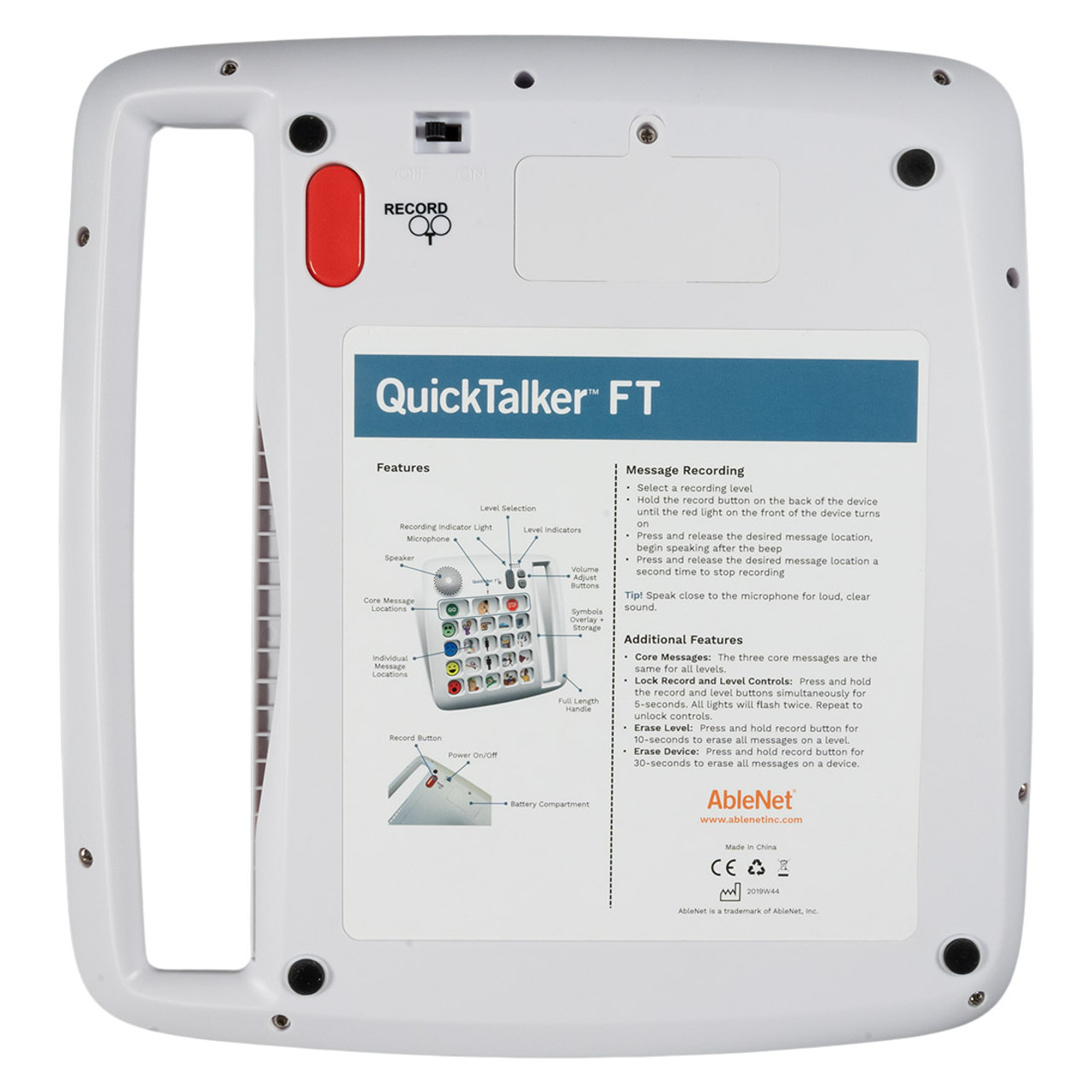 QuickTalker FeatherTouch 7 - Vista posteriore