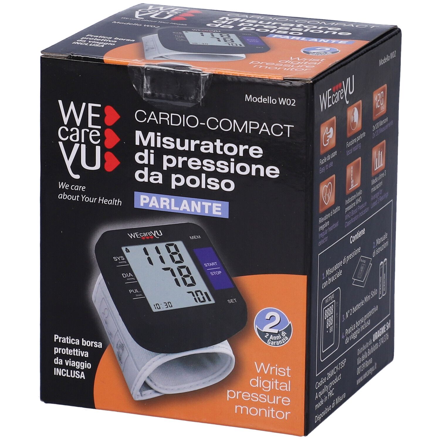 Cardio Compact - Misuratore di pressione da polso parlante